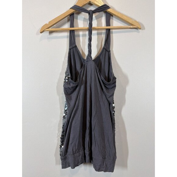 Express Women’s Gray Sequin Tank Top Size XS Party Cocktail Racerback Sabrina - Picture 5 of 7